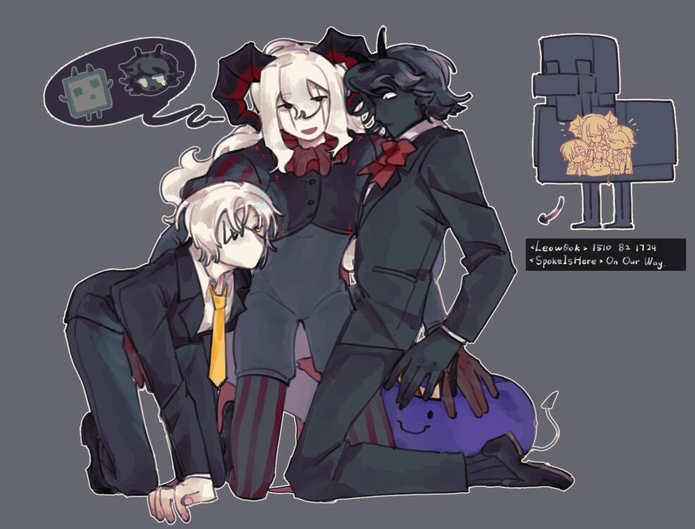 FlameXDwastaken's tweet photo. PMC（＆ wemmbu）hiding in wool chicken
#clownpiercefanart #minutetechfanart #leowookfanart https://t.co/ka2SGNBOEB