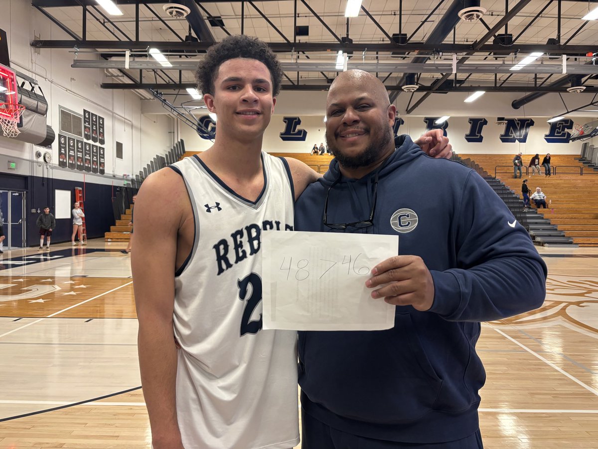 ColumbineHoops's tweet image. DBL OT. WIN. 🔥

Rebels 86
Fruita Monument 81

⭐ Cash Boykin made history — breaking a 30-year single-game scoring record with 48 points, passing his father Erik Boykin’s record.
48 pts | 10 reb | 4 ast | 2 blk
Legacy moment. Special performance.