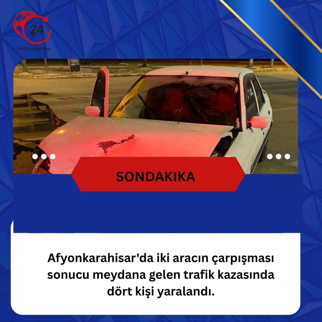 GunlukY989's tweet image. Afyonkarahisar'da iki otomobil çarpıştı, 4 yaralı! 

gunlukyasamdan147.blogspot.com/2026/01/afyonk…  

#AvaYaman #deprem #Caracas #NicolasMaduro