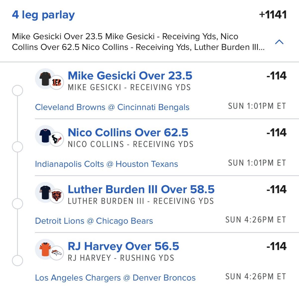 ParlayScience's tweet image. Yards Parlay 💨

Let's get to rushing and receiving today fellas 🫡

🔗 @Playbook Link below