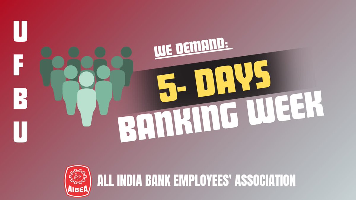 Bank employees keep the nation’s economy running.
Yet they are forced to work 6 days a week. 5 DaysBanking is a genuine and long-pending demand.

#5DayBankingNow