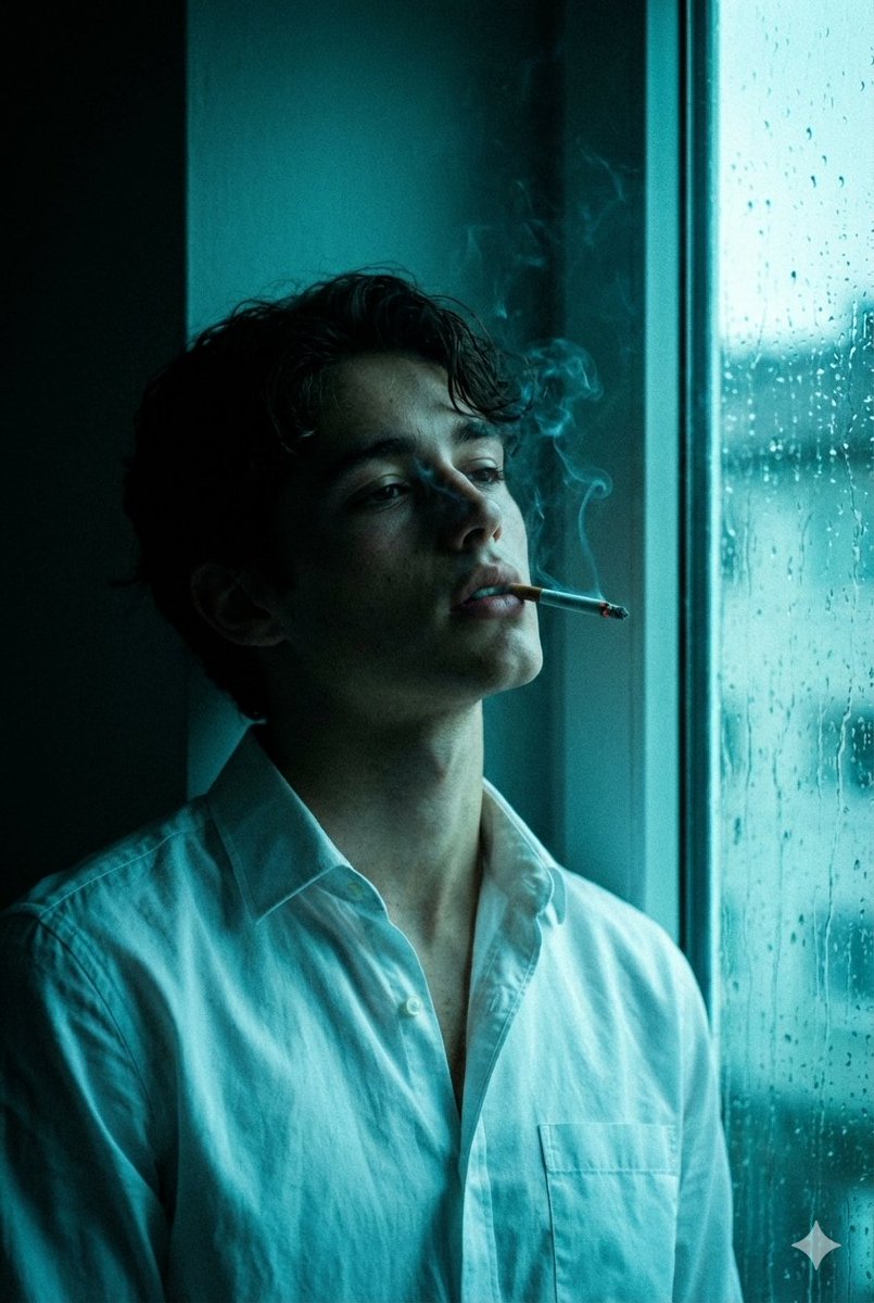 Turquoise Melancholy: A Portrait of Reflection