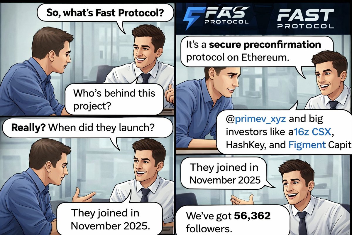 ⚡ Fast Protocol Fast & secure preconfirmations on Ethereum. Built by  @primev_xyz, backed by a16z CSX, HashKey, Figment Capital. Genesis SBT mint  is live. @Fast_Protocol 🌐 Stay fast. Stay secure. 🚀