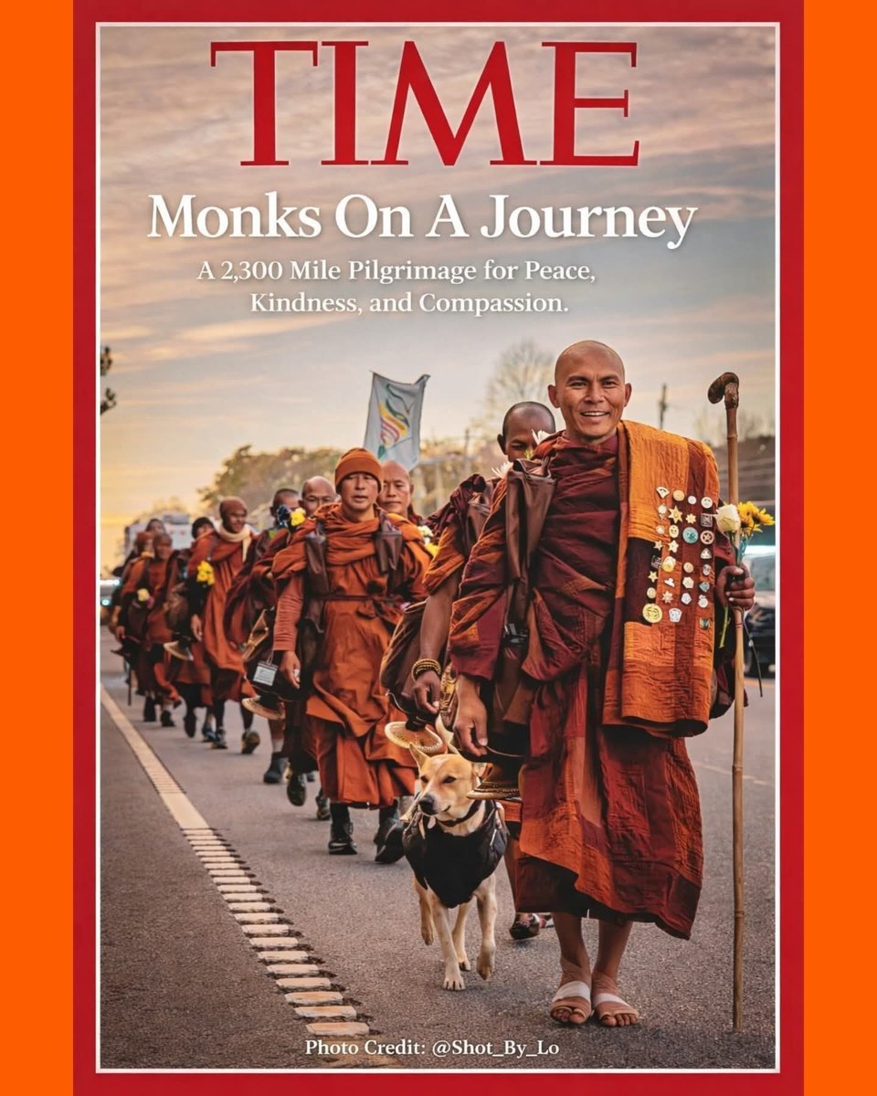 BerenMK73019710's tweet image. TIME Magazine cover from a pic I took of the walking monks.
" Walk for Peace "
Namo Buddhaya 🪷⛩️
Jai Samrat Asoka Mahan ☸️
