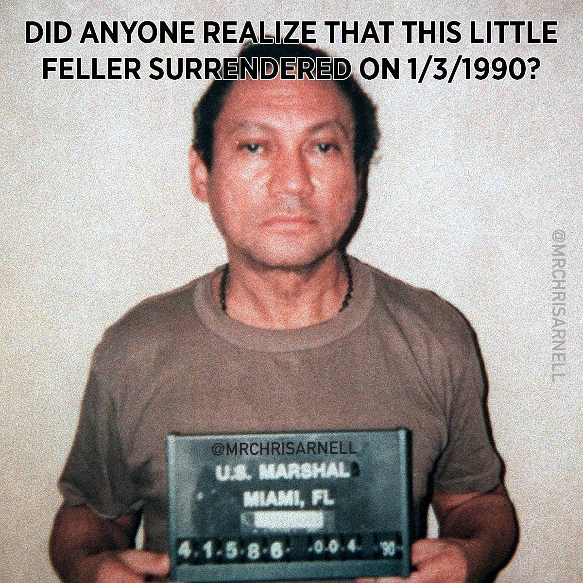 MrChrisArnell's tweet image. This photo isn’t random.
The date isn’t random.
Noriega surrendered on 1/3/1990.
Dictators always think they’re different — until they aren’t.

#Maduro #Noriega #HardLessons