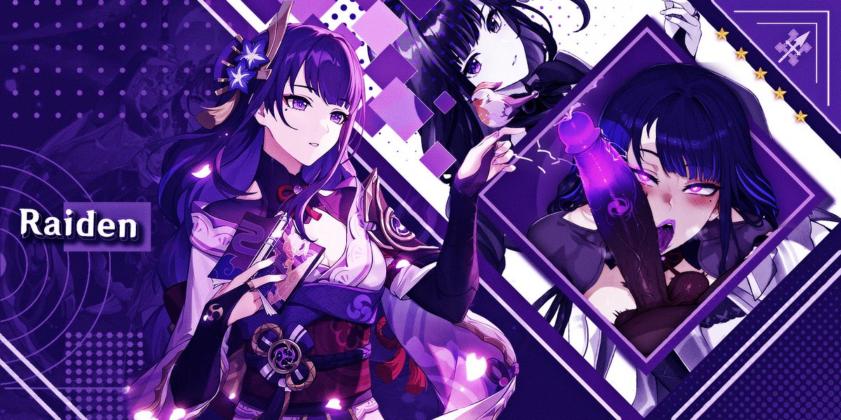 ELECTROBIMB0's tweet image. -----✦      .

/ Raiden Shogun.

➊　˚　　┄⟡    NSFW. Almost Limitless.
➋　˚　　┄⟡    Female. Futa Optional.
➌　˚　　┄⟡    Switch.
➍　˚　　┄⟡    Inazuma Bitch

.      ✦-----  #GIRP  ⚝ #MVRP ⚝ #LewdRP