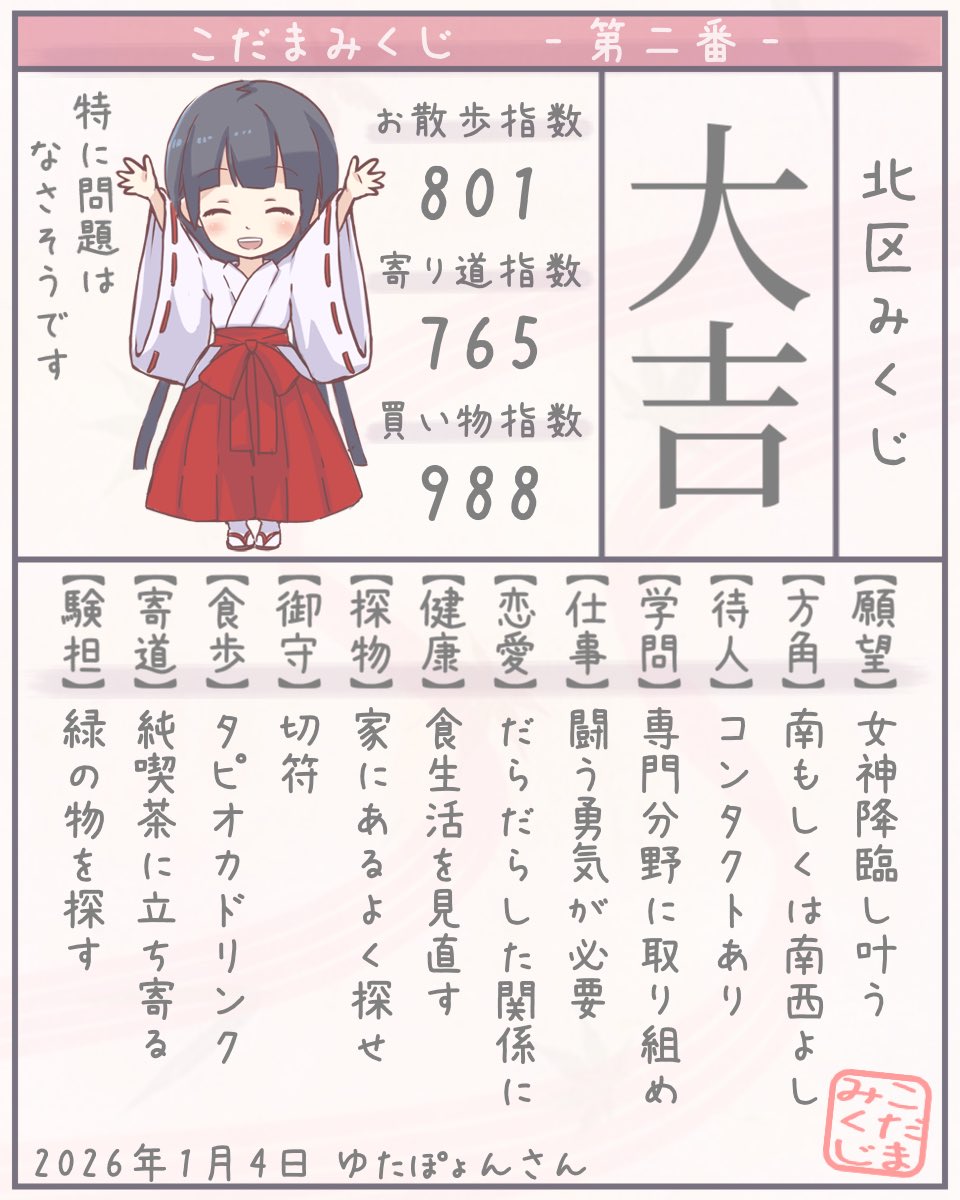 みくじページ 今日は岡山市北区から大吉をお届けします。 #北区みくじ #街みくじ