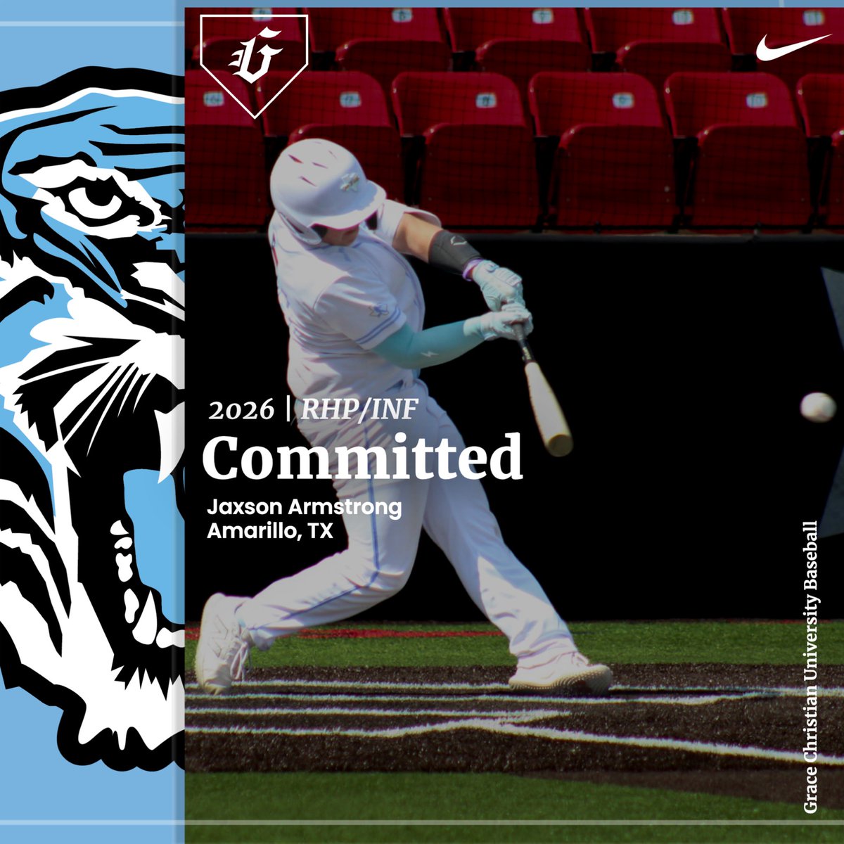 JaxArmstrong24's tweet photo. | am excited to announce my commitment to further my academic and athletic career at Grace Christian University. I would like to thank my parents and Coach Wolfe for blessing me with this opportunity. Go Tigers! #domore https://t.co/NPH01eW6JU