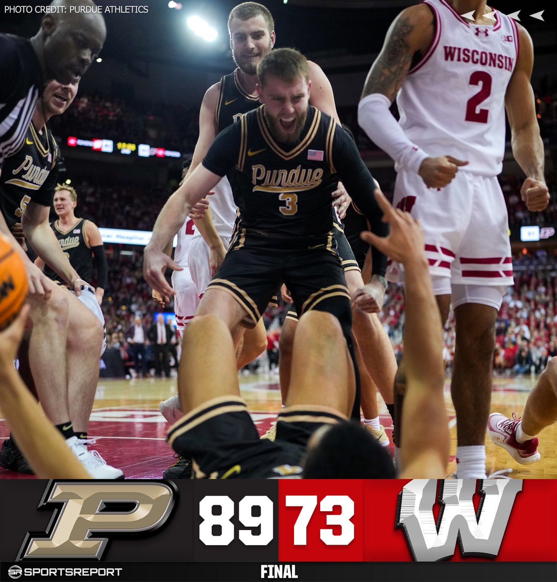 BOILERS WIN!!! Purdue beats Wisconsin on the road to improve to 13-1!!