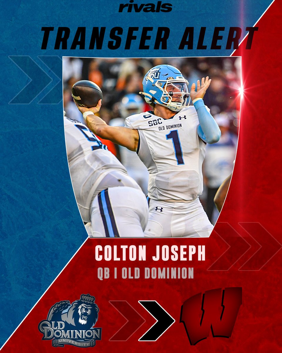 Evan_Flood's tweet image. BREAKING: The #Badgers have their QB1.

Old Dominion quarterback Colton Joseph has committed to Wisconsin.

on3.com/sites/badger-b…

ESPN first.
