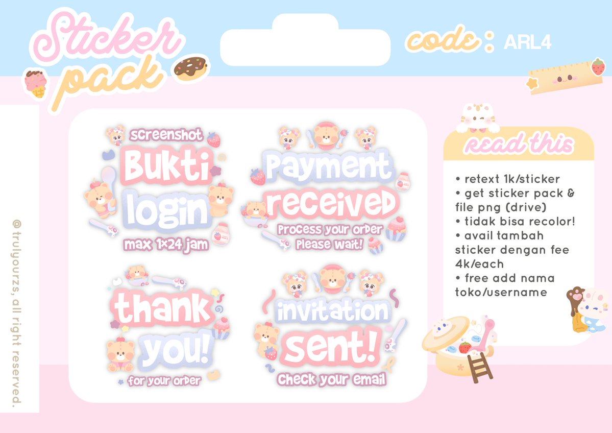 trulyourzs's tweet image. ˖ ࣪ ʺ ‌‌ུུ‌‌ 𓈒  #zonauang  ♫
[  help repost please? thank u!  ]

hiluu ol, akuu ada bawa 3 ready stock sticker pack yang bisa dibawa pulang sekarang juga melalui dm atau link di bio &amp;lt;3 

please mention after dm.