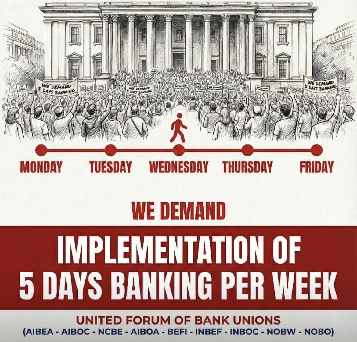 #5DayBankingNow
<a href="/boioo_boi/">BOI Officers' Organisation (BOIOO-NOBO)</a> <a href="/BMSkendra/">Bharatiya Mazdoor Sangh</a> <a href="/DFS_India/">DFS</a> <a href="/gsnobo1977/">NOBO</a>