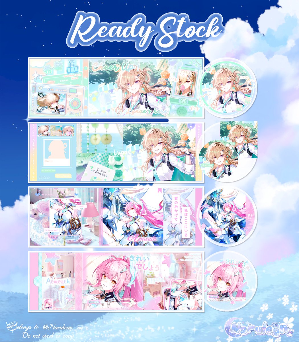Narulean's tweet image. Help repost? Thanks💙

Halo halo, Naru ada layout Lynae dan Aemeath Wuwa yang bisa dijemput sekarang nii^^ Price ada di ALT yaap! Mari jajan~

#zonauang #zonajajan