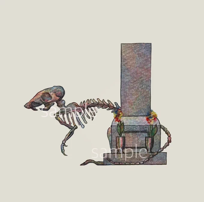 過去に描いた骨の絵たち。