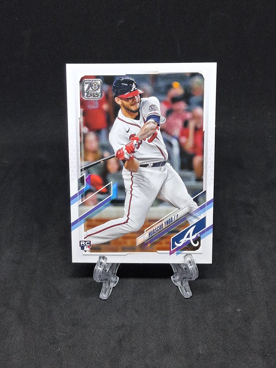 brandeezy_c's tweet photo. Pitchers who bat: 2021 Topps Update Image Variation #US21 Huascar Ynoa. This guy was actually decent at pitching and hitting until he punched the bench and broke his hand. He actually hit a grand slam a few days before that happened. #PitchersHitting #whodoyoucollect https://t.co/mRQK42hcxH