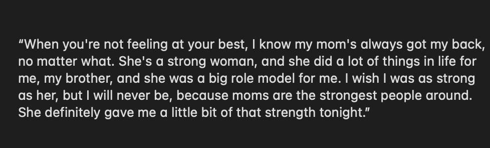 stefen_rosner's tweet image. #Isles Matthew Schaefer on his mom giving him some extra strength tonight, with him feeling under the weather: