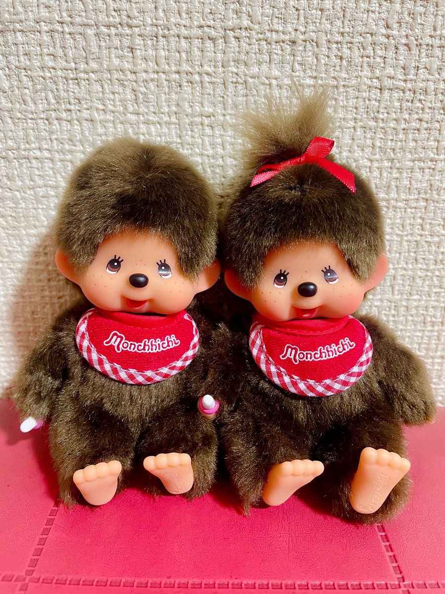 昭和60年代モンチッチ・ペア お座りSSサイズのペアを入手しました。 #モンチッチ #昭和レトロ