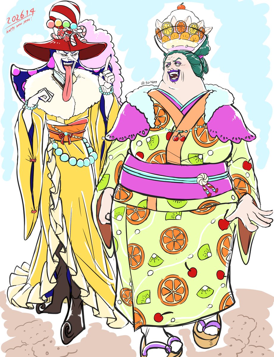 新年長男長女落書き🍭🍓