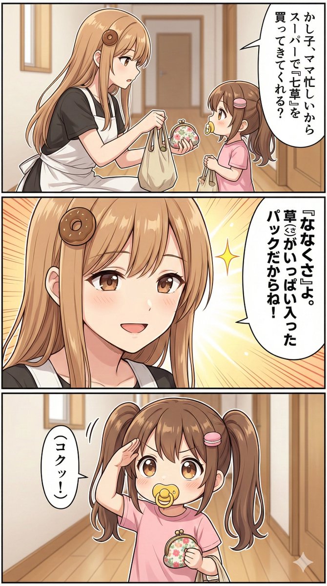 Kashiko_AIart's tweet photo. 超簡単に10ページの漫画が作成できるNanoBananaPro用プロンプトです。（ページ数は変更可能）

このプロンプトとキャラクター画像を入れると、テーマとあらすじを聞いてくるので、それに答えるとページ数分のコピペできるボックスが現れます。

後は1つずつキャラクター画像とプロンプトを貼り付けて画像を生成するだけ。

以下はそれを使って数分で作成した10ページの漫画です。

プロンプト含む使い方は以下をどうぞ！👇

# 漫画プロンプト生成用メタプロンプト (Meta-Prompt)

これは、「あなたのGemini」に貼り付けることで、**テーマとキャラ画像から10ページの漫画生成用プロンプト集を自動作成させるための指示書**です。

## 使い方
1. Gemini (Advanced推奨) のチャット欄を開きます。
2. 登場させたい **「キャラクターの画像」** をアップロードします。
3. 以下のテキストを全てコピーして送信します。
4. 続けて、作りたい漫画の **「テーマ（あらすじ）」** を入力します。
（例：「テーマ：初めてのおつかい。ドタバタコメディで、オチは爆発。」など）

---

## コピー用テキスト

```text
あなたは「プロの漫画原作者」兼「AIアートディレクター」です。
私が提供する【キャラクター画像】と【テーマ】を元に、** 画像生成AIでそのまま使える全10ページの漫画生成プロンプト ** を作成してください。

## 制作要件
1. **出力形式**:
- 各ページごとに、コピー＆ペーストしやすい `Code Block` 形式で出力すること。
- プロンプトの言語は **英語 (English)** だが、セリフ指定のみ **日本語** とすること。
- 各ページは `Vertical 9:16 aspect ratio` を前提とした構成にすること。

2. **ストーリー構成**:
- 提供されたテーマを元に、起承転結のある面白いストーリー（全10ページ）を構築すること。
- 1ページ1ネタ、あるいはスムーズな連続性を持たせること。
- **オチ (Page 10)** はしっかりと笑える、または驚きのあるものにすること。

3. **各ページの記述ルール (厳守)**:
プロンプトには必ず以下のセクションを含めること。
- **HEADER**: `Generate a high-resolution professional Japanese manga page, FULL COLOR, Vertical 9:16 aspect ratio.`
- **STRICT CHARACTER CONSISTENCY**:
- 添付画像を分析し、キャラクターの外見的特徴（髪型、色、服、アクセサリー）を**極めて詳細な英語**で定義すること。
- 全ページで同じ記述を繰り返し、キャラクターの同一性を強制すること。
- **PANEL LAYOUT & VISUALS**:
- 1ページあたり1〜4コマ（スマホで読みやすい構成）。
- 各コマの「視覚的描写 (Visual)」「キャラクターの演技 (Action)」「セリフ (Text/Japanese)」を定義すること。
- 英語の画像生成プロンプトとして機能するように、視覚描写は具体的かつ物理的に書くこと（例: "A close-up shot of...", "Wide angle view of..."）。
- **STYLE**:
- `Japanese Manga style, full color, cel shading, high quality` などを指定。
## 出力テンプレート例

### Page X

```text

Generate a high-resolution professional Japanese manga page, FULL COLOR, Vertical 9:16 aspect ratio.
# STRICT CHARACTER CONSISTENCY

- [Character Name]: [Detailed visual description based on user image...]
# PANEL LAYOUT & VISUALS

Panel 1 (Top):
- Visual: [Description of the scene]
- Action: [What the character is doing]
- Text ([Char Name]): "日本語のセリフ" (English translation optional)
Panel 2 (Middle):

- ...
# STYLE

- Japanese Manga style, full color.
```
---

**理解したら、「キャラクター画像を確認しました。テーマを教えてください。」と答えてください。**

```