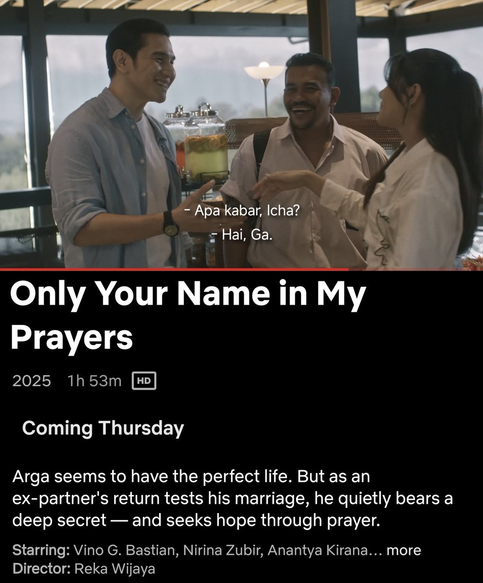 HabisNontonFilm's tweet image. Empat hari lagi!

SORE: ISTRI DARI MASA DEPAN,  ANDAI IBU TIDAK MENIKAH DENGAN AYAH, dan HANYA NAMAMU DALAM DOAKU akan rilis di Netflix!