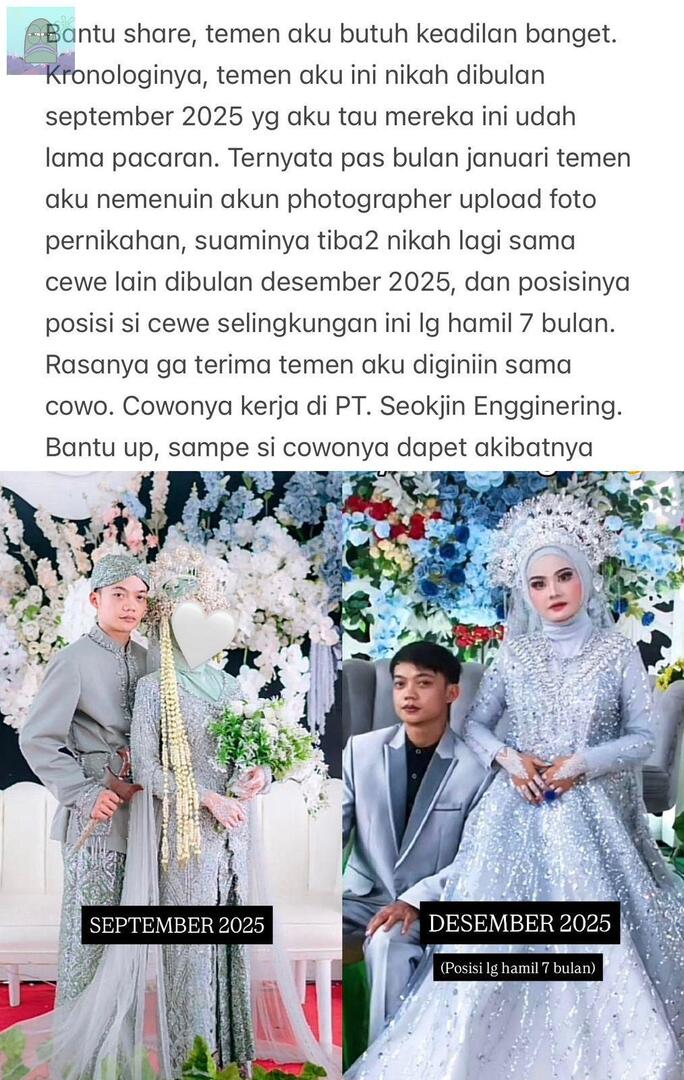 tanyakanrl's tweet image. 💚 Temen aku udah lama pacaran dan akhirnya nikah di september 2025 setelah nikah 4 bulan ternyata selama ini cowonya selingkuh sampe ngehamilin cewe lain dan berakhir sampe nikah lg. Bantu up biar cowonya dapet akibatnya.
