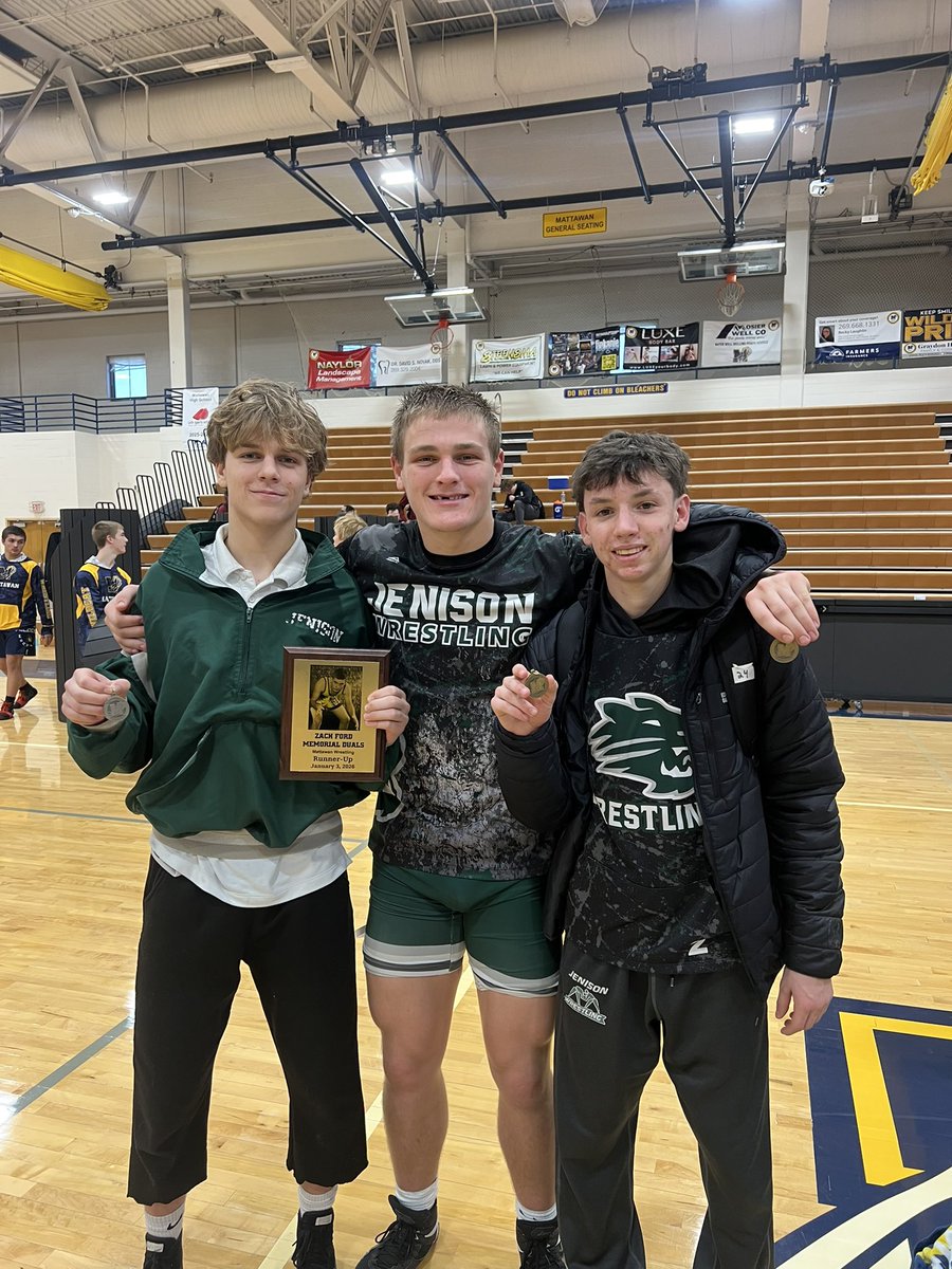 JenisonWildcats's tweet image. Congratulations to the Wrestling squad on earning Co-champions at the Zach Ford Invite at Mattawan

Brody Schuiteman, Miles Loney, and PJ Priest each finished a perfect 5-0

Greyson Loew, Brady Fox, and Blake Merren each earned their first varsity win