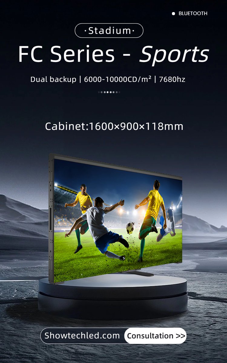 EshterWo's tweet image. Experience unmatched clarity with our FC Series Stadium Sports LED Screen: P5-P10 pixel pitch, 1600x900mm, 6,000-10,000cd/sqm brightness, 7680Hz refresh, FCC/CE/EMC certified!
#StadiumLED
#SportsLED
#outdoorleddisplay
#WaterproofLED
#showtechled