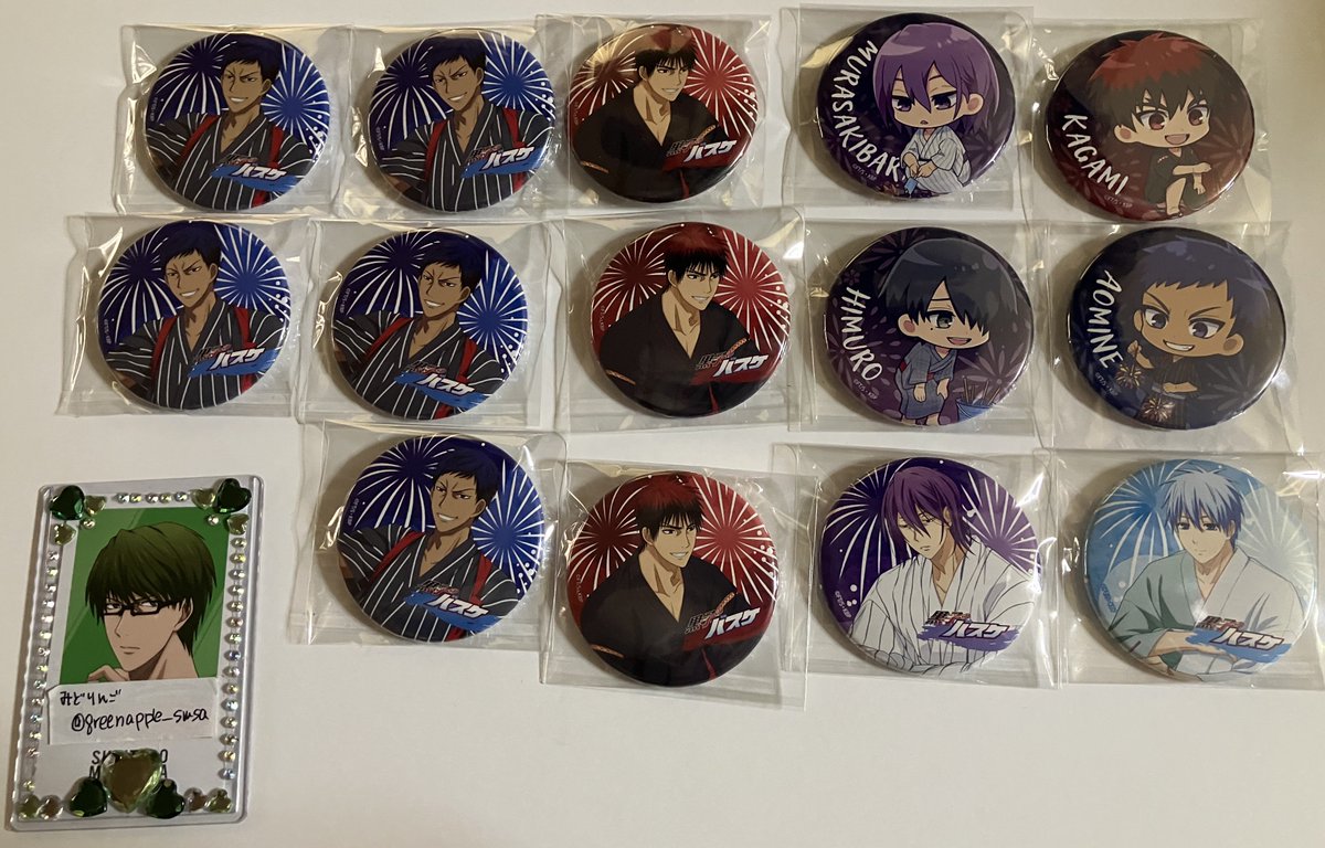 交換譲渡】黒子のバスケ 黒バス A3 花火 缶バッジ 譲: 等身→黒子、火