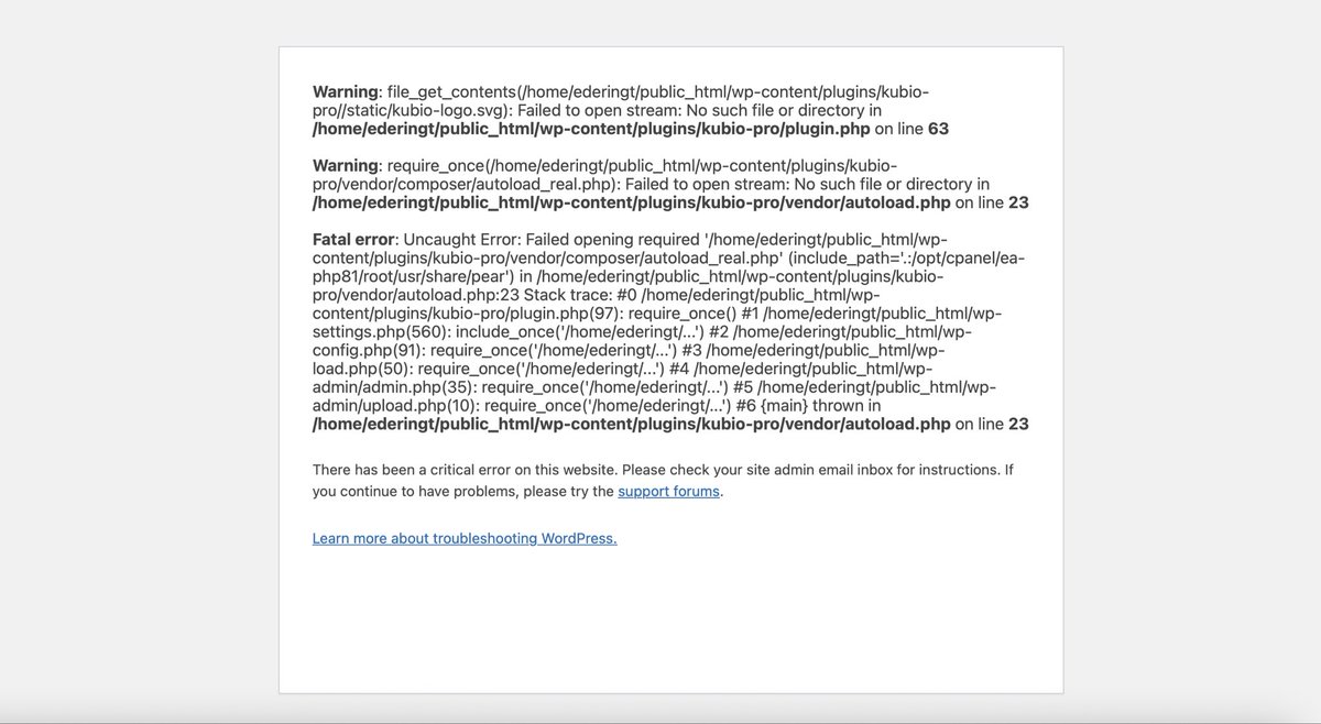 ashederington's tweet image. It is pretty cool when you update a plugin and your website loads like this. Took a few deep breaths and surprisingly stayed calm and fixed it pretty quickly without any cuss words.