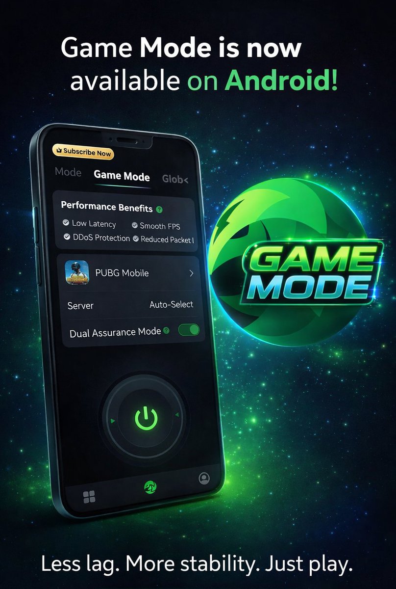 SafeShell_VPN's tweet photo. 🚀 Game Mode is now available on Android

How to use Game Mode on Android:
Open SafeShell → switch to Game Mode → connect and play. 🎮

📖 Want to learn more?
Game Mode overview
https://t.co/CW1sL49Gmv
How game servers &amp; server selection work
https://t.co/NM88h3bw9Q https://t.co/9l0KKxHQeU