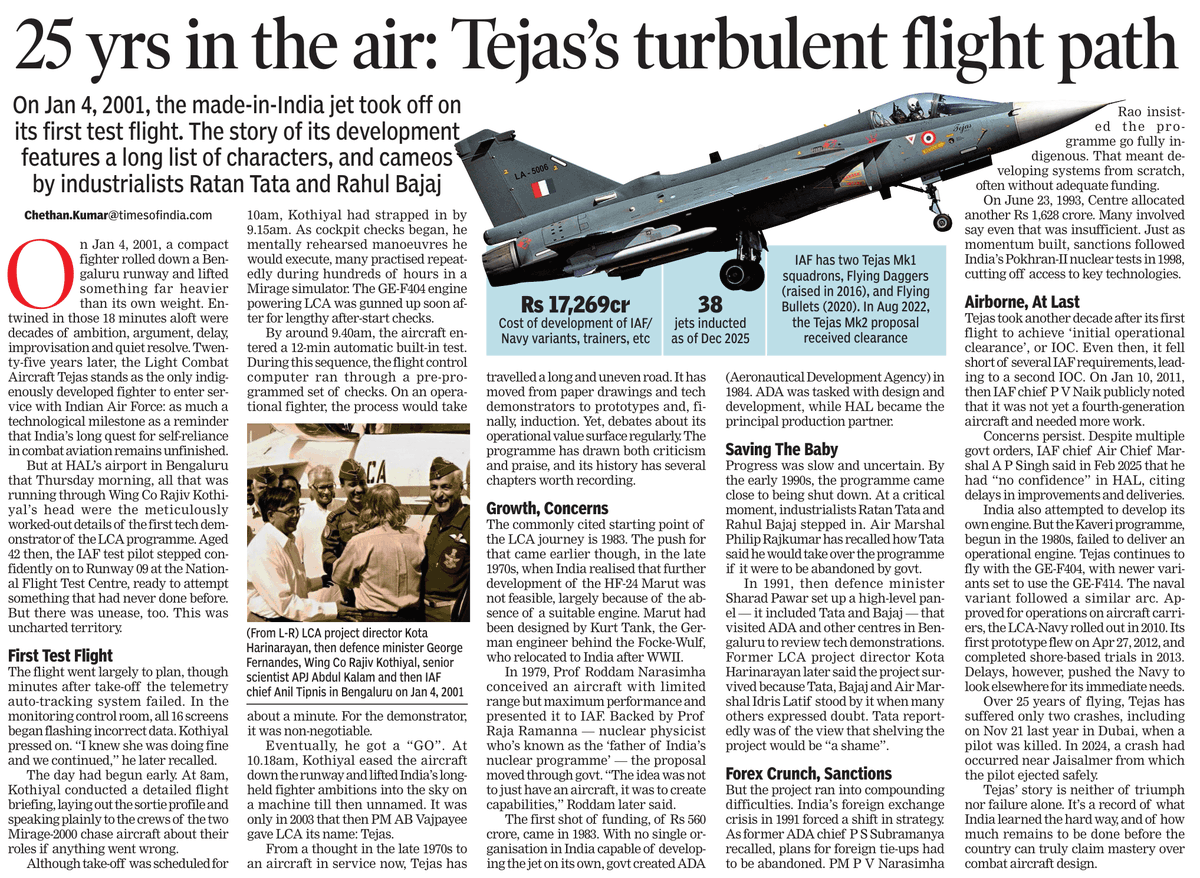 Chethan_Dash's tweet image. By this time on this day, 25 years ago, Wing Co Kothiyal was strapped in, going through final checks before he would fly the #LCA for the very first time. #Tejas lifted something far heavier than its own weight that day, but India has a long way to go in combat aviation!