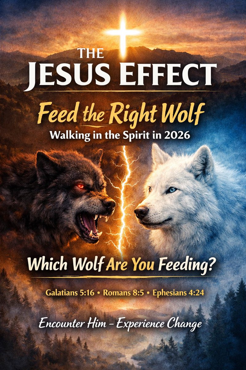 JesusEffectCast's tweet image. The Jesus Effect Podcast

As we step into a new year, every choice we make feeds something inside us.

The question is simple —
Which wolf are you feeding?

🎙️ A new episode of The Jesus Effect is coming soon —  Monday morning 
Feed the Right Wolf: 
Walking in the Spirit in 2026