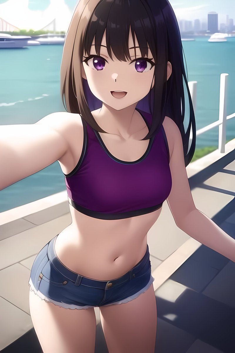 Lycoris Recoil] . Takina and Chisato gaze out over Singapore's CBD