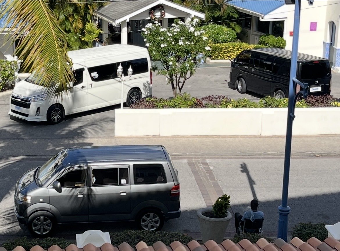 troydmccann's tweet photo. #carspotter Barbados edition.  Roads are narrow, driving is on the left, cars are tiny.  Goodies include Suzuki Ciaz and Swift, this Daihatsu mini moke, a butter-yellow Mitsu pickup, Toyota taxi vans in 3 sizes and a Corolla Axio with a rear wiper. Jimnys, but rental only.  #RHD https://t.co/59fOOKqKBz