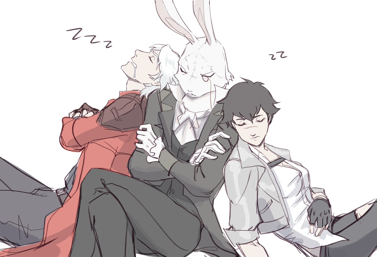 dmbakura's tweet image. ive drawn dante, lady and white rabbit a lot... #dmc #devilmaycry #dmcnetflix