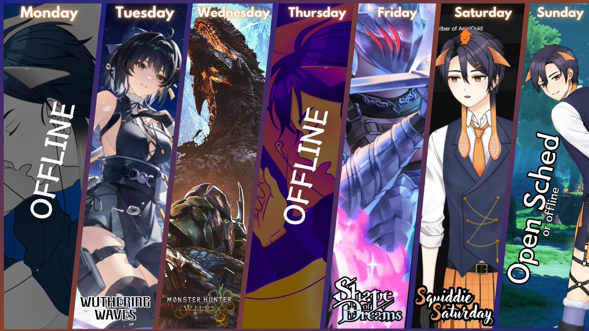Schedule for Jan 6 - 11!

We're back and we're gonna start this year with my favorite gacha game!