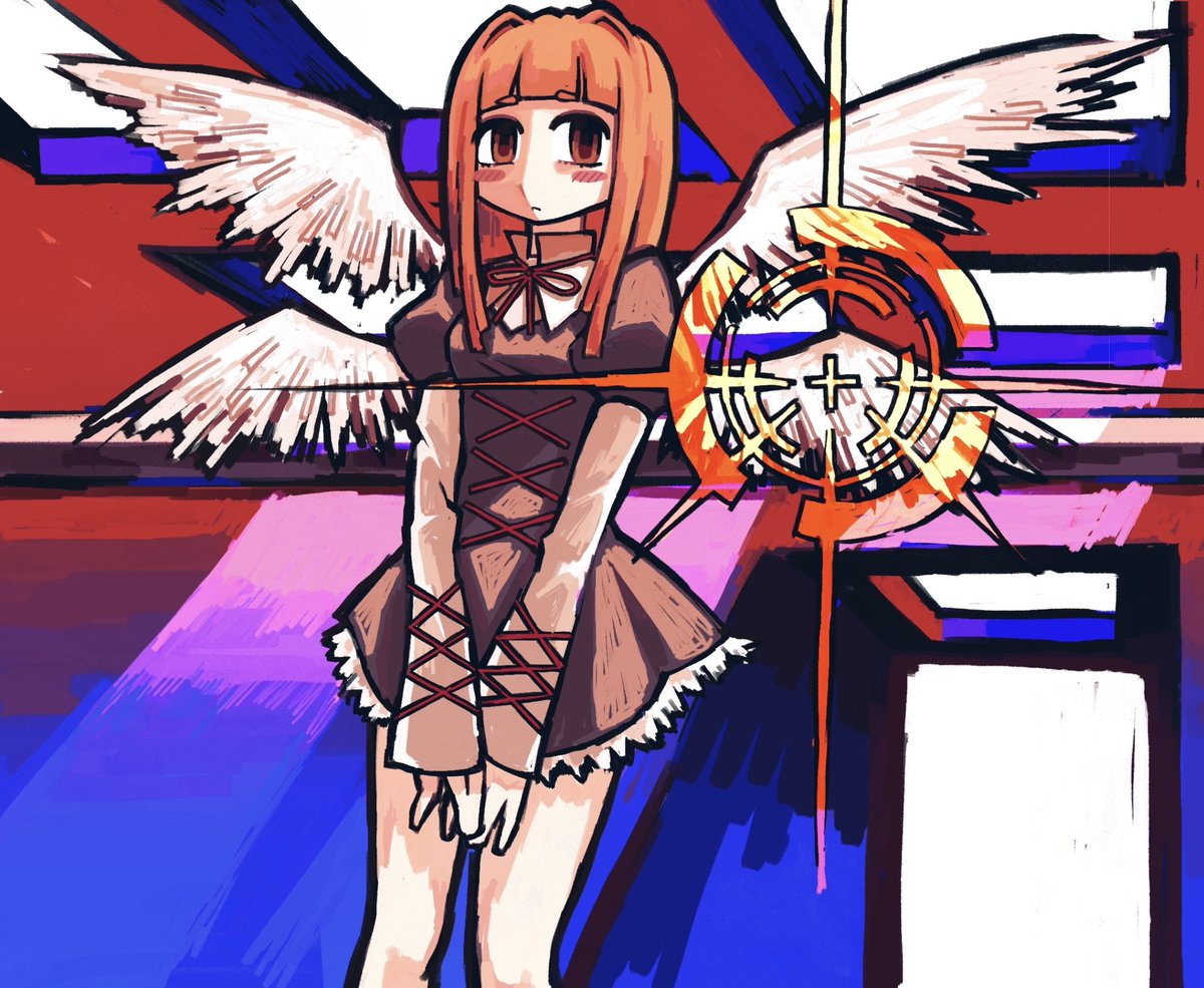 ot8ko's tweet image. getting really frustrated at the vinculum gate miniboss in target 05 so this is my stress relief angel #killer7