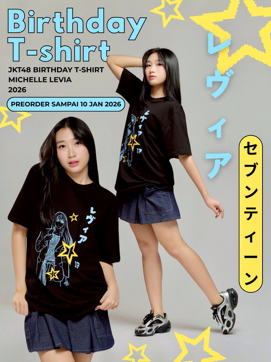 Levi_JKT48's tweet photo. Hai haiii!! 💗💗💗

Siapa yang belum PO Birthday T-shirt ku? 👀
Birthday T-shirt masih bisa dipesan sampai 10 Januari yaa! 🎂
Terima kasih banyak untuk yang sudah preorder 🙇🏻‍♀️ mohon dukungannya selalu 🫶🏻 https://t.co/1icyTKBCsK