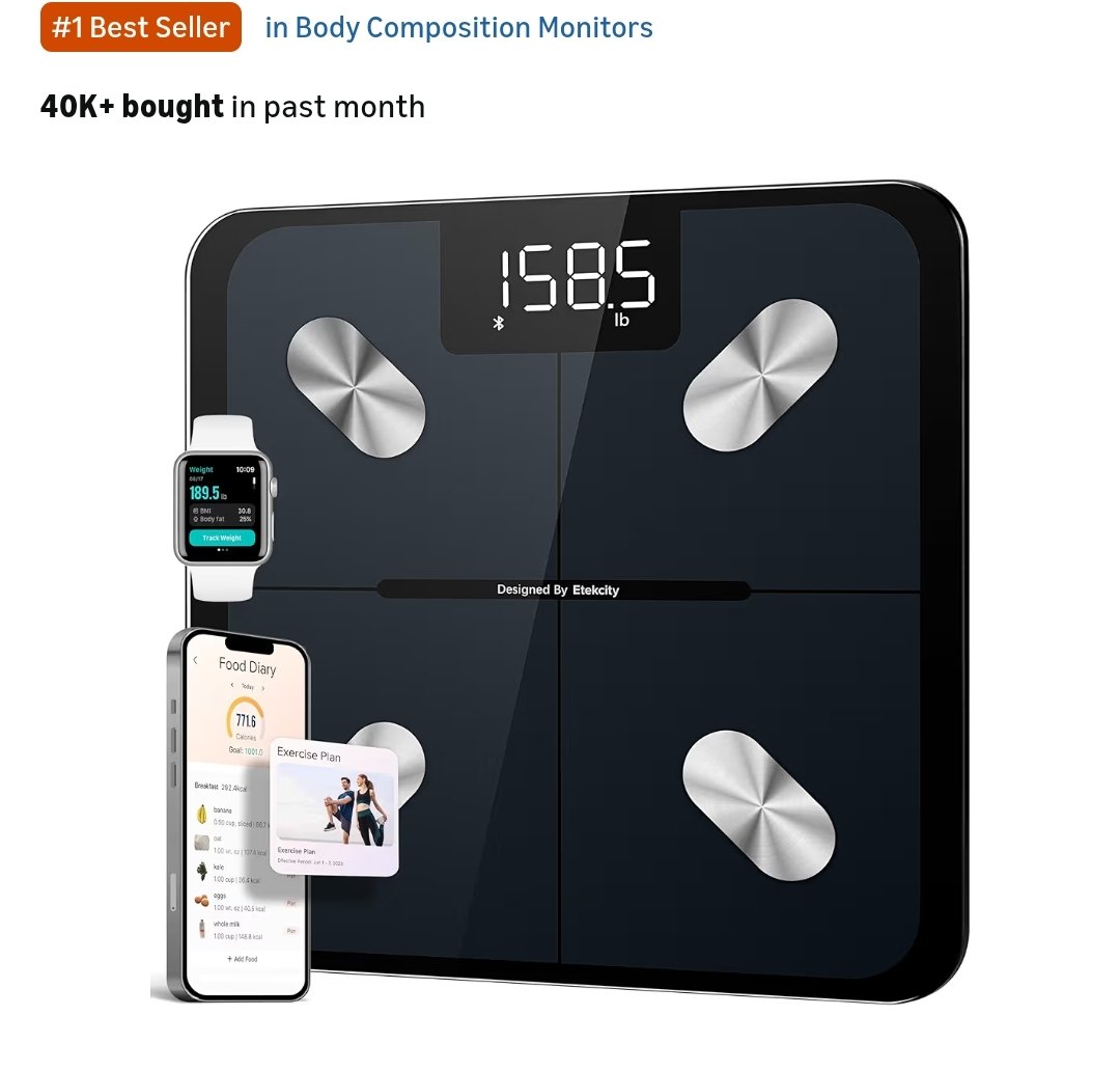 TheTrendy_Times's tweet image. 17% Off
Etekcity Smart Scale for Body Weight, FSA&amp;amp;HSA Eligible, Bathroom Digital Weighing Scale with BMI, Body Fat, Muscle Mass, Accurate Bluetooth Home User Health Equipment Sync Apps
#AmazonDeals #smartscale #digitalscale #fitnessaddict #FitnessGoals

amzn.to/4q6oNCw