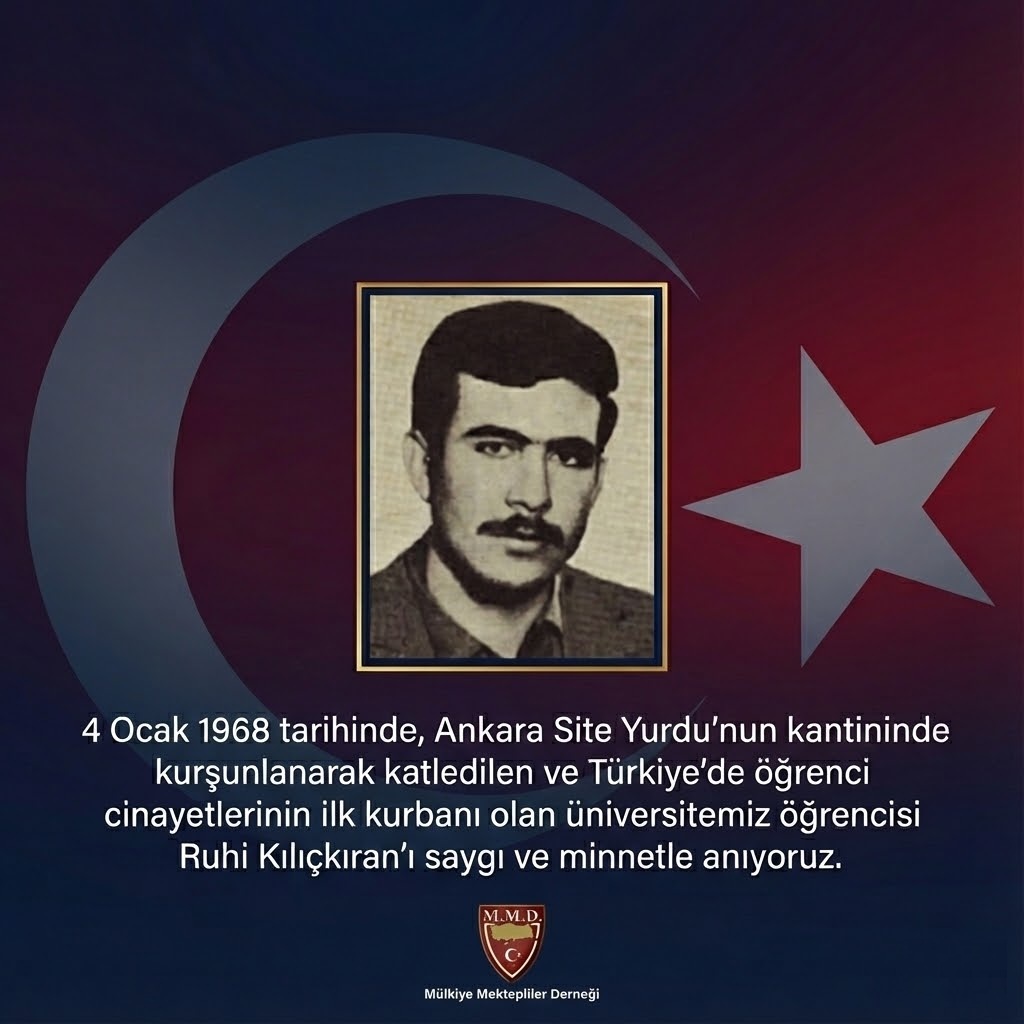 Vefatının yıl dönümünde üniversitemiz öğrencisi Ruhi Kılıçkıran'ı rahmet ve saygıyla anıyoruz.