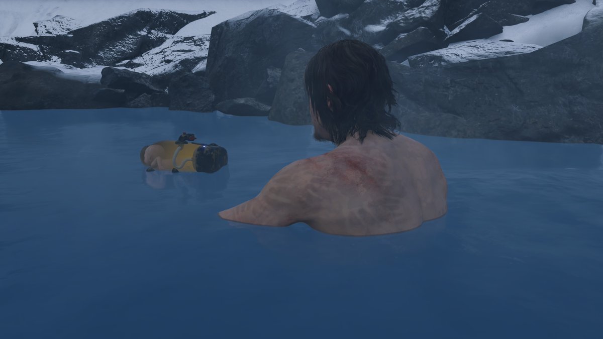 dmns_prtcl's tweet image. first time bathing in this spring, since it was ALWAYS snowing here before

and you know what? Sam looks amazing in that blue water 💙✨

#DeathStranding #VPWorld