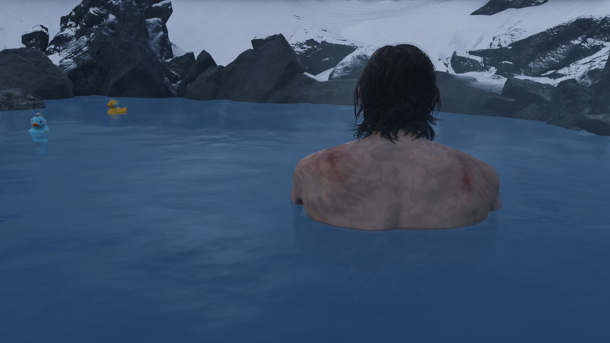 dmns_prtcl's tweet image. first time bathing in this spring, since it was ALWAYS snowing here before

and you know what? Sam looks amazing in that blue water 💙✨

#DeathStranding #VPWorld