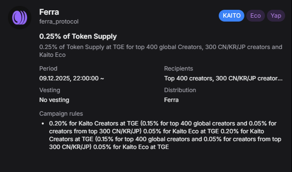 Fairu_90's tweet photo. gFerra 💜

It's time to start yapping , and I've chosen the obvious alpha of recent weeks - @ferra_protocol 

Ferra Protocol is a DeFi infrastructure in the Sui ecosystem that builds smart liquidity and an advanced DEX
The project focuses on efficient swaps, income for LPs, and tools for launching tokens

 In fact, it is the basic layer of liquidity for new projects in Sui
Early stage, strong tech focus, and attention from funds
 Looks like a neat alpha for those who are digging into the Sui ecosystem

Don't miss your gem
