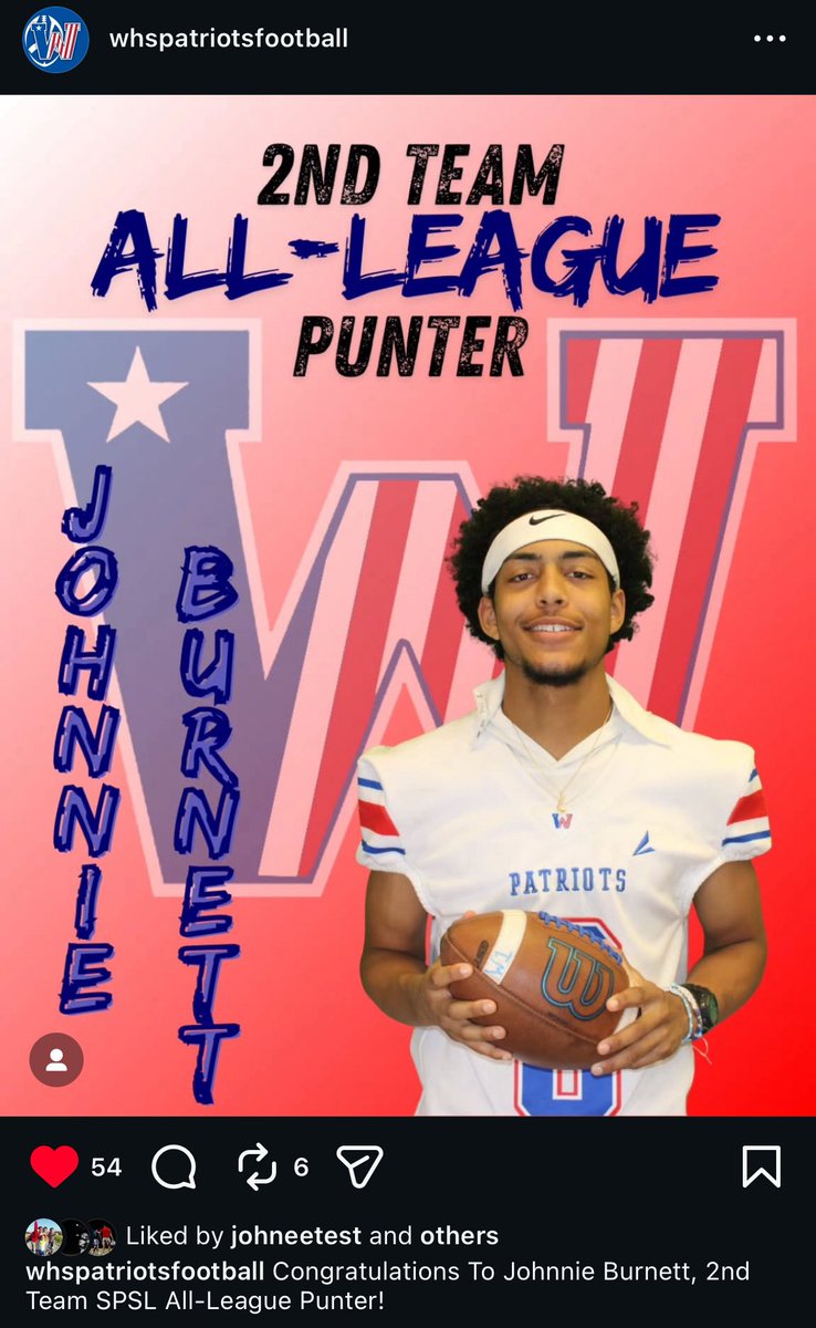 Very honored to be in the position I am today. This felt very deserved in my last years of high school football looking forward to the next level. 

c/o 2026
GPA: 3.2
height: 6’0
weight: 175lb
|K|P|WR|

<a href="/WHSPatsfootball/">WHS Patriot Football</a> <a href="/spencerboyes/">Spencer Boyes</a> <a href="/mvon78/">Mike Von Rueden</a>