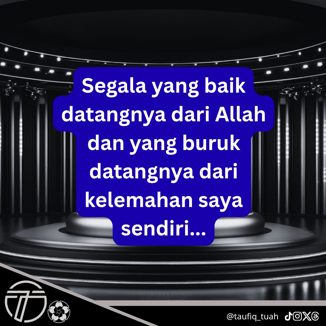 SEGALA YANG BAIK DATANGNYA DARI ALLAH DAN YANG BURUK DATANG DARI KELEMAHAN SAYA SENDIRI?
Biasa dengar tk org ckp, "yang baik datang dari Allah, yang buruk datang dari kelemahan saya sendiri..". Satu ayat yg nmpk humble, diucapkn selepas org² menyampaikan pengisian. Sejauh mana