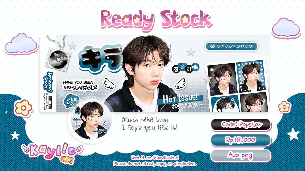 kayliesite's tweet image. ౨ ◟🎀🩹 𓈒⠀help-eu  repost,  thankie!⠀xx.

+414 .. % 天使たち？ ’mlo, the pinky taps bringing a pack of ready stock layout 🪽◞ “Popstar” ♡ made with glitter! 👚 special prici:  &amp;lt; idr. 17k/each &amp;gt; ⭐

t.⠀Haum KiiiKiii,  Juhoon Cortis⠀☻  #zonauang