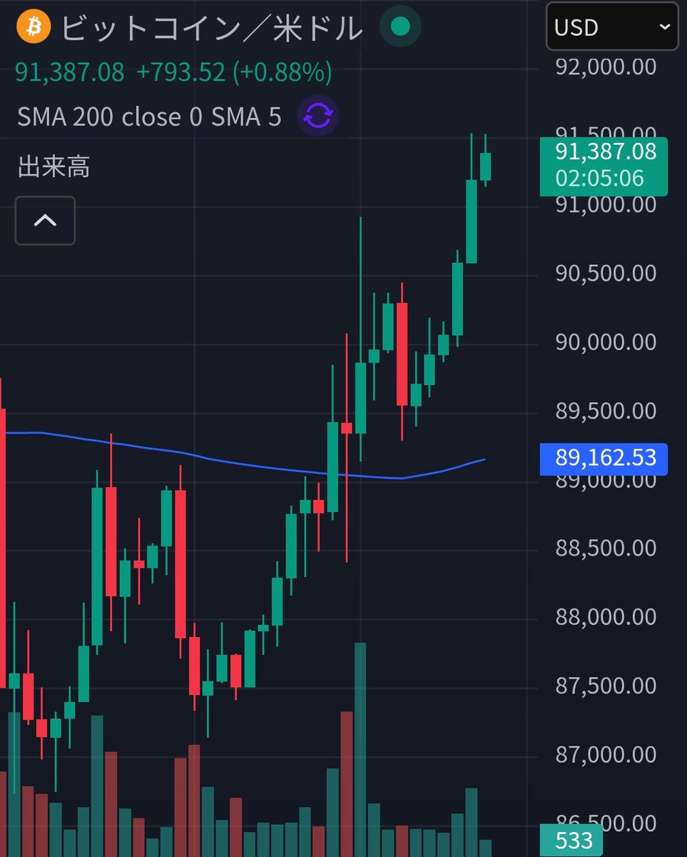 ベネズエラニュースで 一時89,000ドルまで落ちたBTCが即91,000ドル回復👍 地政学リスクすら跳ね返す強さ‼️ 年初こそHODLの差がつく時  機関も2026年強気継続中🚀 一時的な下落でみんなどうした？ ①ガチホ耐えた ②一部買い増し ③ちょっとビビった #Bitcoin