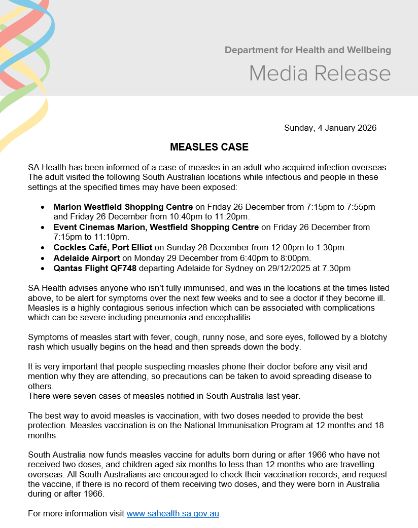 SA Health tweet media