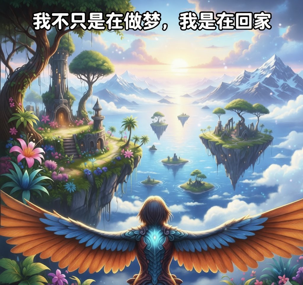 dream_voyy's tweet photo. 回到那个引力极轻的故乡。 拍动翅膀,穿过动画片般明亮的花园与雪山。 这种理所当然的飞翔,才是我真实的本质。 #DreamVoyager #飞行梦 #VividDream https://t.co/6aC09ceFh6