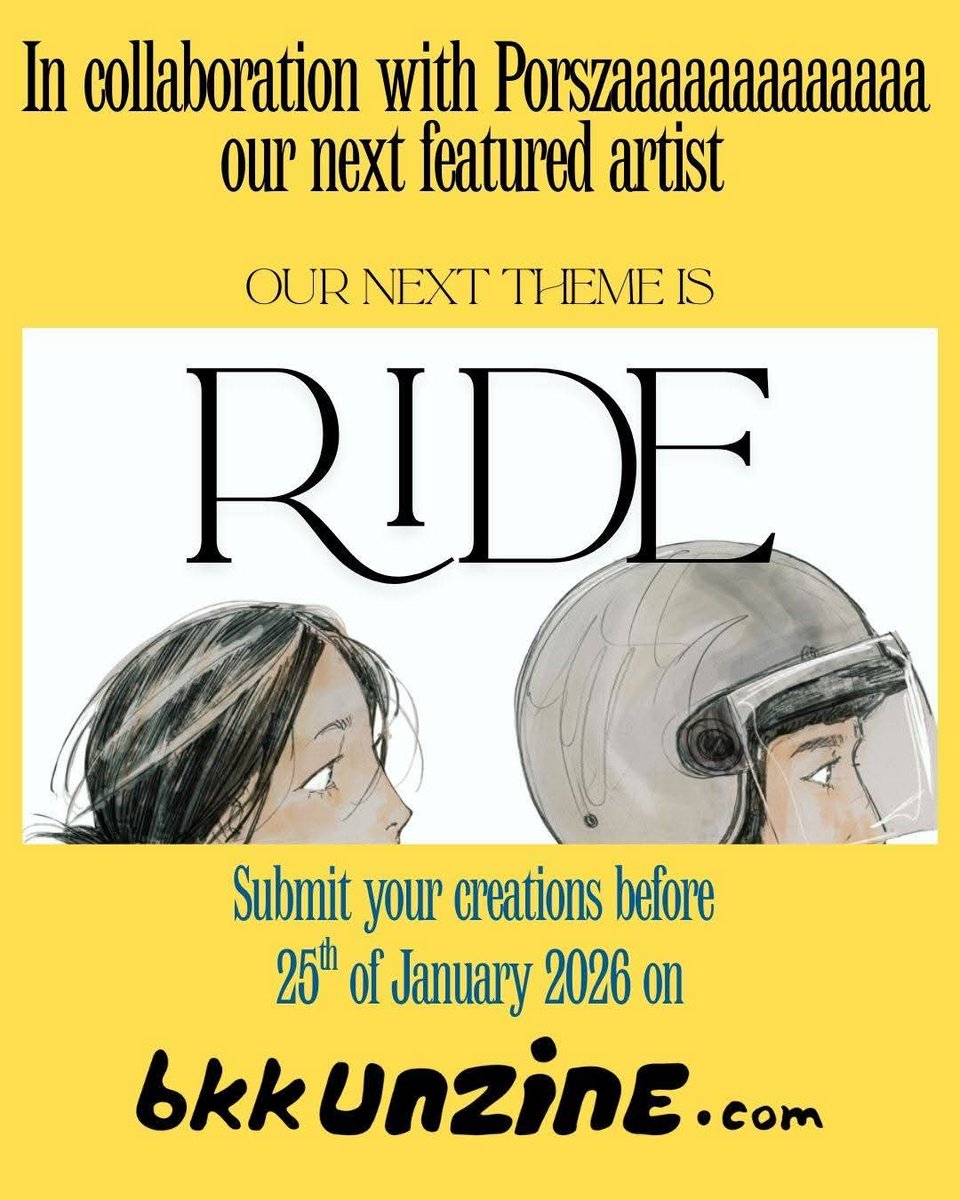 เราเป็นfeatured artistของเดินกุมภาที่bkunzineคับเย่รๆ

Bkk unzine คือกลุ่มผู้ที่สนใจการ์ตูน จะทุกเดือนมีนิตยสารเปิดรับผลงาน คอมมิค รูปประกอบ งานเขียน  

ธีมเดือนนี้เราเสนอ Ride รูปประกอบจาก #ToGather ตอนที่เข็มและพี่ไผ่คุยกัน 

ใครอยากลองส่งผลงานดูเพิ่มเติมในเมนชั่นได้คับ